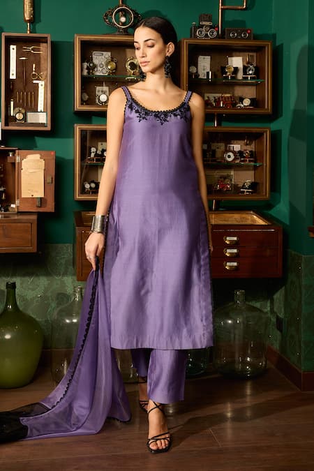 Meesa Chanderi Silk Kurta Pant Set 