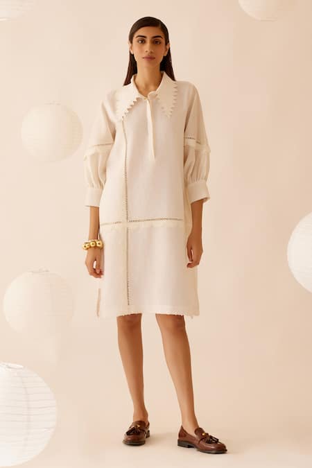 Bunka Isa Zig-Zag Collar Dress 