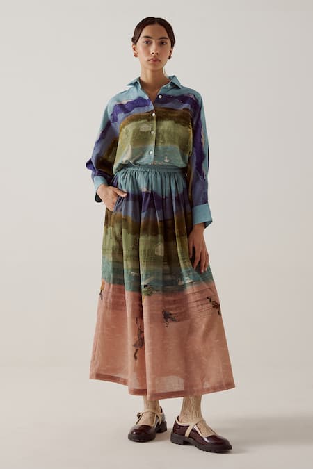 Cord Kiera Skater Print Cotton Shirt 