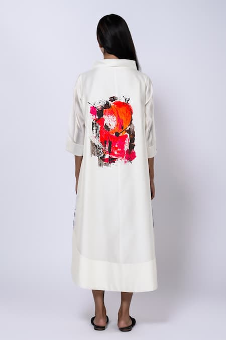 Shop Taika By Poonam Bhagat Ivory Chanderi Abstract Round Pattern Tunic at Aza Fashions Shop_Taika By Poonam Bhagat_Ivory Chanderi Abstract Round Pattern Tunic _at_Aza_Fashions