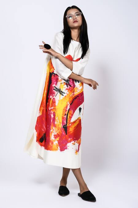 Buy Taika By Poonam Bhagat Ivory Chanderi Abstract Round Pattern Tunic Online at Aza Fashions Buy_Taika By Poonam Bhagat_Ivory Chanderi Abstract Round Pattern Tunic _Online_at_Aza_Fashions