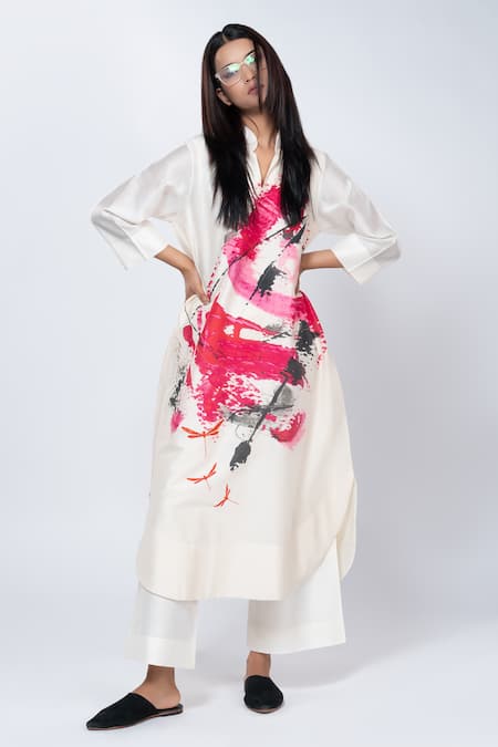 Taika by Poonam Bhagat Brushstroke Pattern Tunic With Pant 