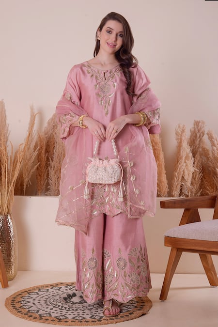 Surabhi Arya Floral Embroidered Kurta Sharara Set 