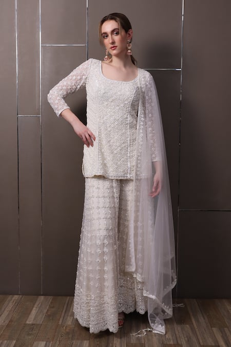 SAYISHA Hand Embroidered Kurta Palazzo Set 