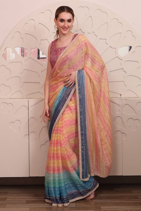 SAYISHA Floral Embroidered Saree With Blouse 