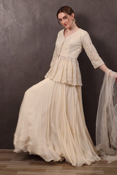 Sayisha Embroidered Kurta Lehenga Set 