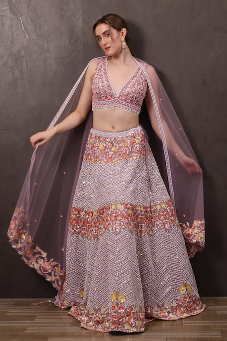 SAYISHA Hand Embroidered Lehenga Blouse Set 