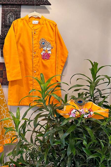 Rage Attire-Sweta Saria Orange Cotton, Silk Beads Divine Embroidered Kurta With Dhoti Set Online at Aza Fashions Rage Attire-Sweta Saria_Orange Cotton, Silk Beads Divine Embroidered Kurta With Dhoti Set _Online_at_Aza_Fashions
