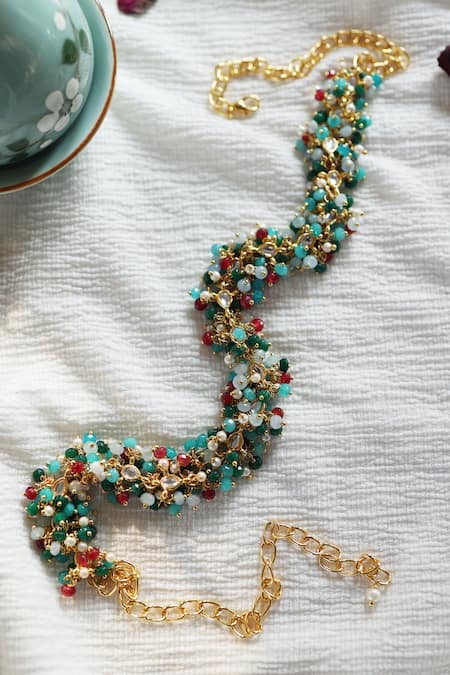 Do Taara Kundan Onyx Stone Embellished Headband 