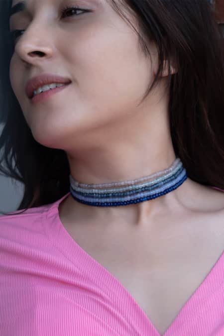 Do Taara Onyx Stone Stacked Choker 