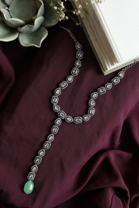 Do Taara Faux Diamond & Natural Stone Embellished Necklace