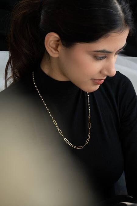 Do Taara Gold Plated Embellished Chain Necklace Online at Aza Fashions Do Taara_Gold Plated Embellished Chain Necklace _Online_at_Aza_Fashions