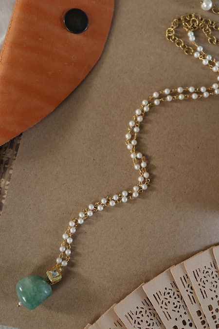 Do Taara Embellished Long Pendant Necklace 