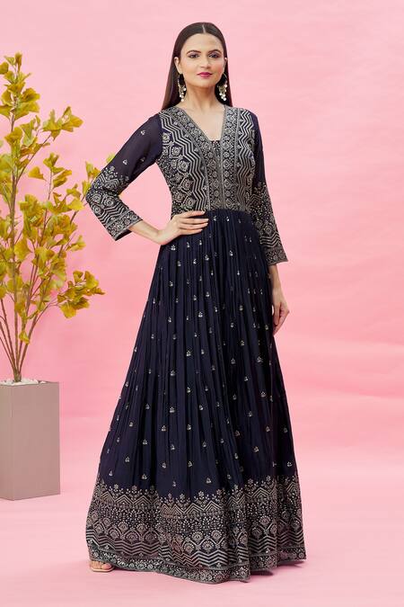 Pleated shop anarkali dress