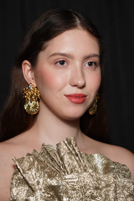 Buy Gaurish Bespoke Jewellery Gold Plated Stones Wander Embellished Earrings Online at Aza Fashions Buy_Gaurish Bespoke Jewellery_Gold Plated Stones Wander Embellished Earrings _Online_at_Aza_Fashions