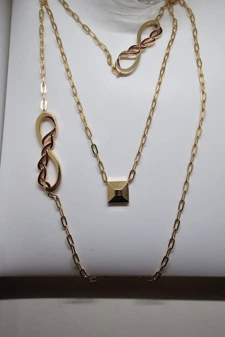 Gaurish Bespoke Jewellery Infinity Stacked Chain Necklace 
