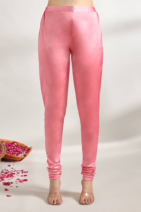 Gopi Vaid_Pink Cotton, Silk, Lycra, Chiffon Embroidery, Gota Flower Print Anarkali Set _at_Aza_Fashions