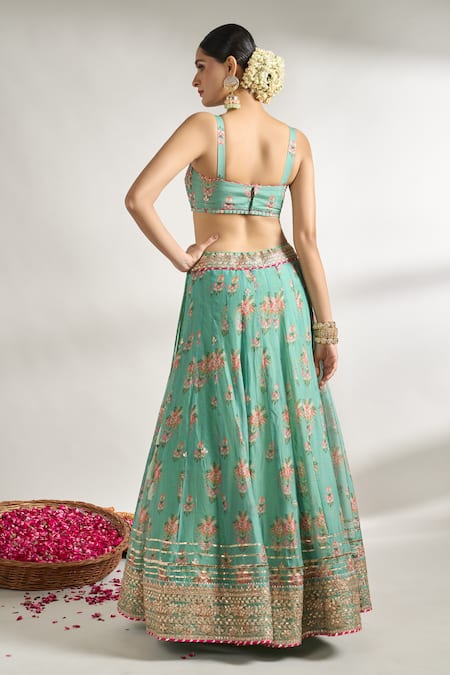 Gopi Vaid Floral Print Lehenga Set 