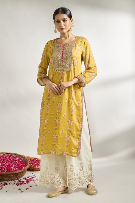 Gopi Vaid Cotton Silk Floral Print Tunic 