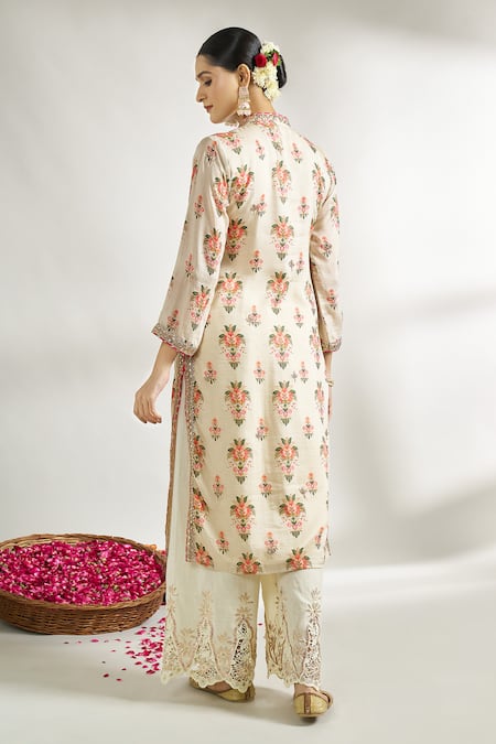 Gopi Vaid Cotton Silk Flower Print Tunic 