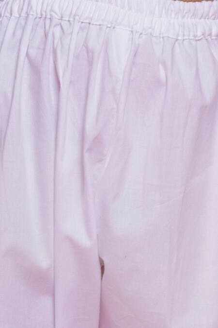 Little Bansi_White Cotton Embroidery Thread Work Kurta With Pyjama _at_Aza_Fashions