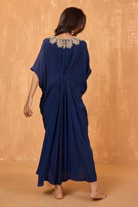 Radha Sharma Celeste Pearl Sequin Embroidered Kaftan 