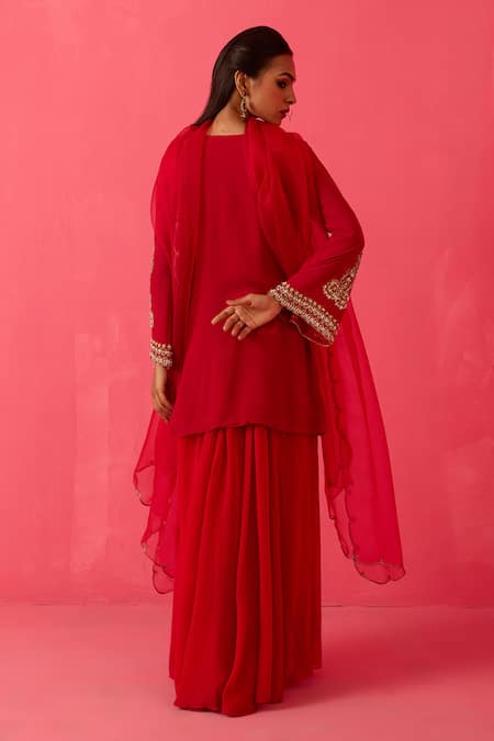 Radha Sharma Clover Bloom Embroidered Kurta Sharara Set 