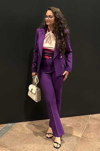 Thee Modern Roots Purple Cosmic Rings Silk Scarf at Aza Fashions Thee Modern Roots_Purple Cosmic Rings Silk Scarf _at_Aza_Fashions