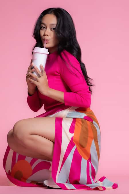 Buy_Thee Modern Roots_Cream Fluttering Flips Silk Scarf _Online_at_Aza_Fashions