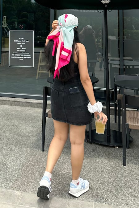 Shop_Thee Modern Roots_Fuchsia Nomad Oasis Silk Scarf _Online_at_Aza_Fashions