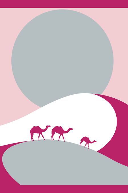 Buy_Thee Modern Roots_Fuchsia Nomad Oasis Silk Scarf 