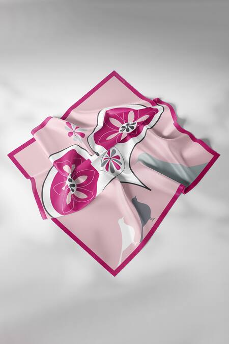 Thee Modern Roots Fuchsia Heartflight Silk Scarf  9