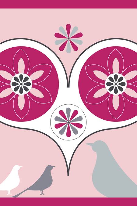 Thee Modern Roots Fuchsia Heartflight Silk Scarf  10