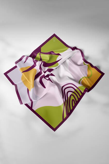 Buy_Thee Modern Roots_Multi Color Paradise Dreams Silk Scarf _Online_at_Aza_Fashions