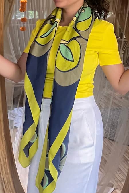 Shop_Thee Modern Roots_Blue Sacred Geometry Cotton Scarf 