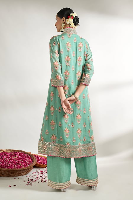 Gopi Vaid Floral Pattern Kurta Palazzo Set 