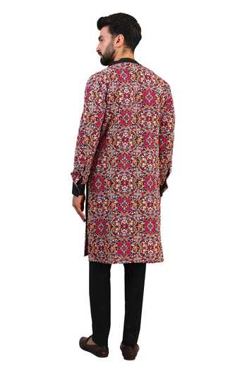 Buy Rabani & Rakha Black Georgette, Cotton Embroidery Resham Floral Kurta With Pant Online at Aza Fashions Buy_Rabani & Rakha_Black Georgette, Cotton Embroidery Resham Floral Kurta With Pant _Online_at_Aza_Fashions