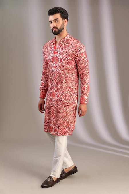 Rabani & Rakha Resham Paisley Embroidered Kurta With Pant 