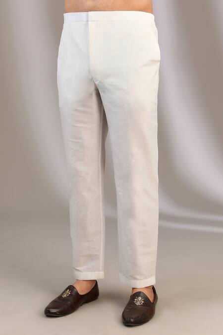 Rabani & Rakha Ivory Georgette, Cotton, Silk Sequins, Embellished Geometric Kurta With Pant Online at Aza Fashions Rabani & Rakha_Ivory Georgette, Cotton, Silk Sequins, Embellished Geometric Kurta With Pant _Online_at_Aza_Fashions