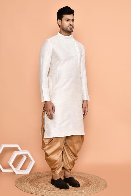 Arihant Rai Sinha Cream Denim Embroidery Paisley Thread Kurta With Patiyala at Aza Fashions Arihant Rai Sinha_Cream Denim Embroidery Paisley Thread Kurta With Patiyala _at_Aza_Fashions