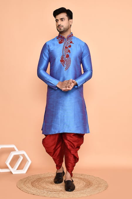 Arihant Rai Sinha Floral Thread Embroidered Kurta With Patiyala 