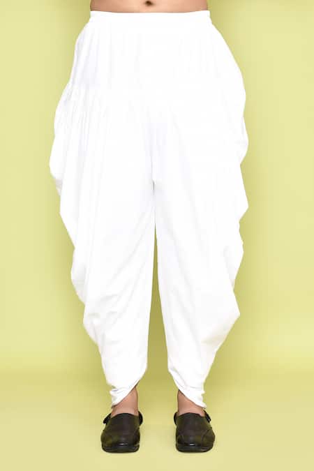 Arihant Rai Sinha_Pink Silk, Cotton Embroidery Floral Butti Neck Kurta With Patiyala _Online_at_Aza_Fashions