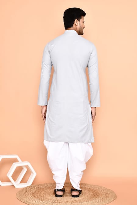 Shop Arihant Rai Sinha Grey Cotton Sequins, Embroidery Kurta With Patiyala at Aza Fashions Shop_Arihant Rai Sinha_Grey Cotton Sequins, Embroidery Kurta With Patiyala _at_Aza_Fashions