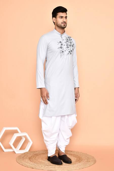 Buy Arihant Rai Sinha Grey Cotton Sequins, Embroidery Kurta With Patiyala Buy_Arihant Rai Sinha_Grey Cotton Sequins, Embroidery Kurta With Patiyala
