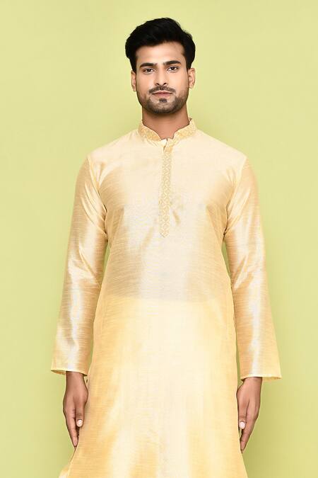 Shop Arihant Rai Sinha Beige Silk Embroidery Thread Kurta With Patiyala Online at Aza Fashions Shop_Arihant Rai Sinha_Beige Silk Embroidery Thread Kurta With Patiyala _Online_at_Aza_Fashions