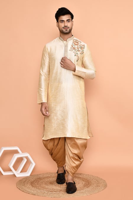 Arihant Rai Sinha Botanical Embroidered Kurta With Patiyala 