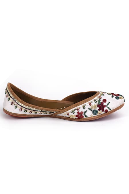 Buy_Yassio_Multi Color Samara Flora Garden Embroidered Juttis _Online_at_Aza_Fashions