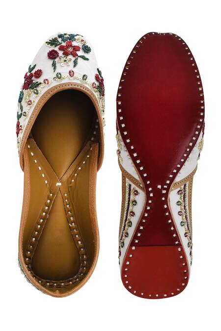 Shop_Yassio_Multi Color Samara Flora Garden Embroidered Juttis _Online_at_Aza_Fashions