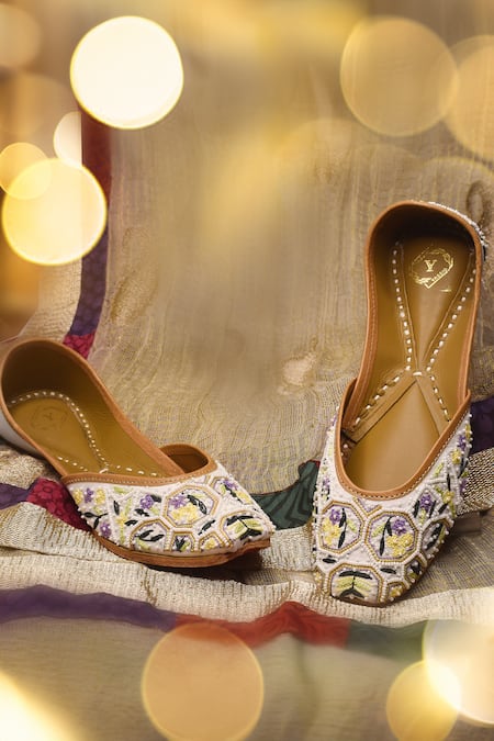 Shop_Yassio_Multi Color Sofi Phoolbahar Embroidered Juttis _at_Aza_Fashions