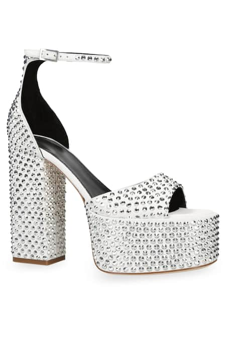 Sephyr Daphne Swarovski Crystal Studded Block Heels 